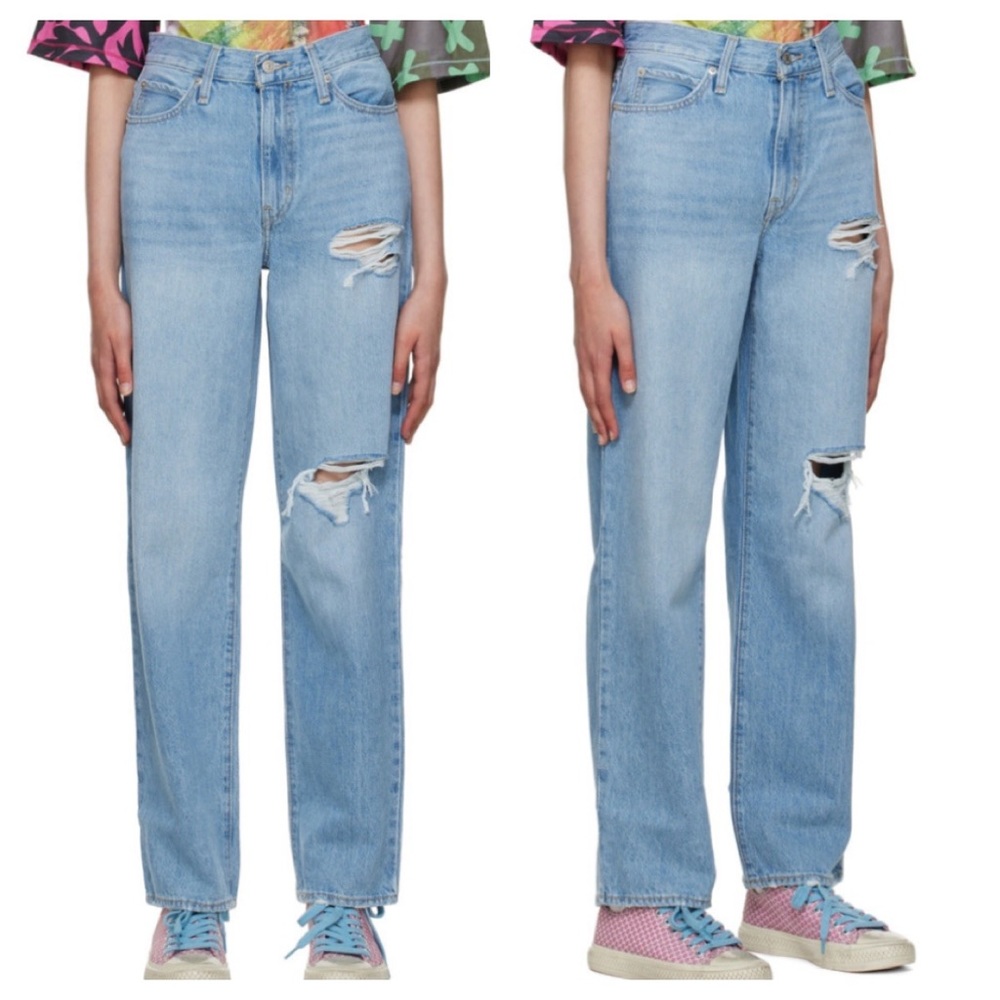 Levi’s ‘94 Baggy Mid Rise Straight Leg Jeans Distressed Medium Blue 25 26 29 30 - Picture 4 of 15